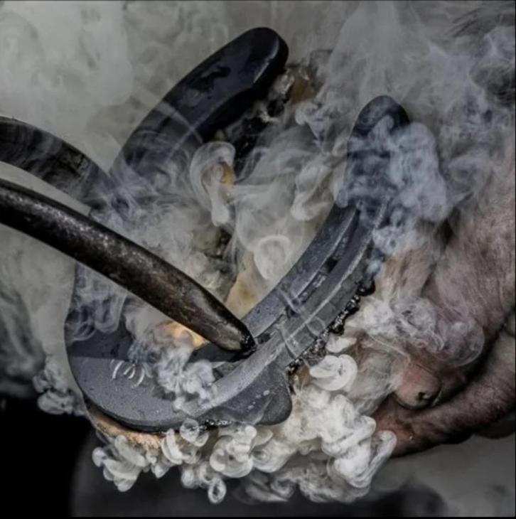 Hoefsmid in actie, Antiek en Kunst, Kunst | Overige Kunst, Ophalen of Verzenden