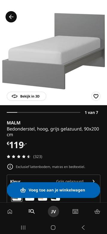 Ikea Malm bed 1-persoons met lattenbodem - afbeelding 1