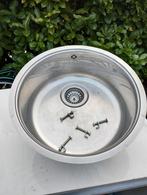 Wasbak/spoelbak rvs 44,5 cm doorsnede. Met sifon., Ophalen, 25 tot 50 cm, 50 tot 100 cm, Minder dan 100 cm