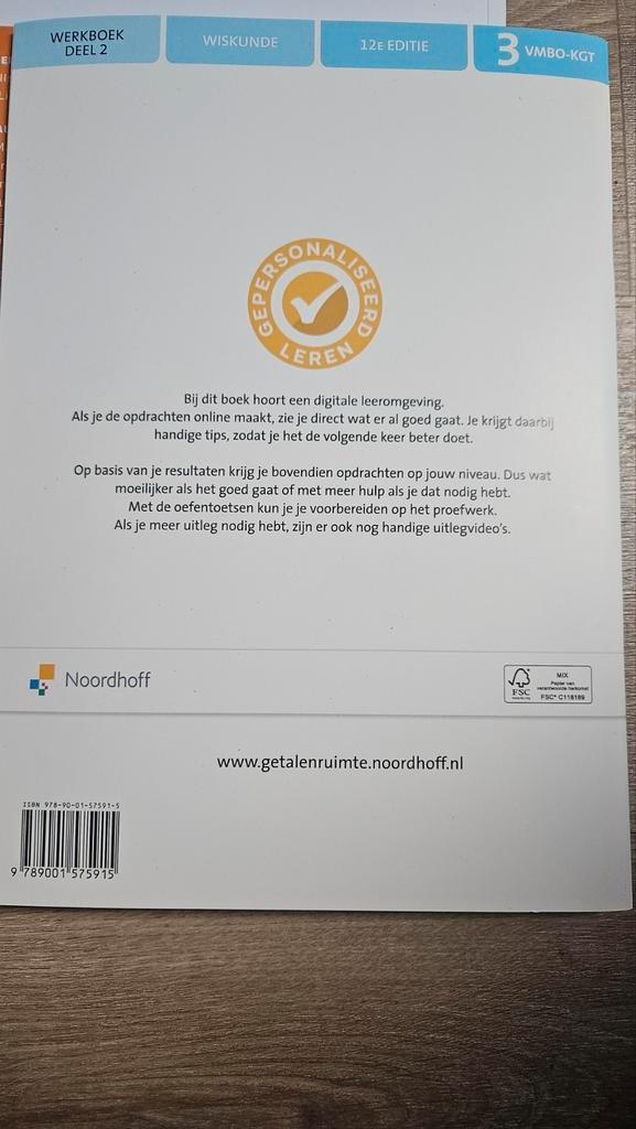 Getal & Ruimte Wiskunde VMBO-KGT 3 - Deel 2, Boeken, Schoolboeken, Nieuw, Wiskunde B, VMBO, Ophalen of Verzenden