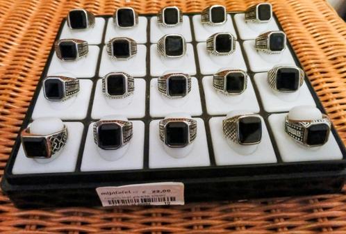 Partij Heren Ringen - RVS Zirkonia - Wederverkoop, Sieraden, Tassen en Uiterlijk, Ringen, Nieuw, Heer, Zwart, IJzer of Staal, Met edelsteen