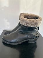 Moma exclusieve Italiaanse leren laarzen met bont 40 .5, Ophalen of Verzenden, Gedragen, Zwart, Lage of Enkellaarzen