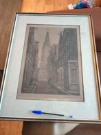 pentekening JW Lindeman van de oude kerk in Amsterdam, Ophalen of Verzenden