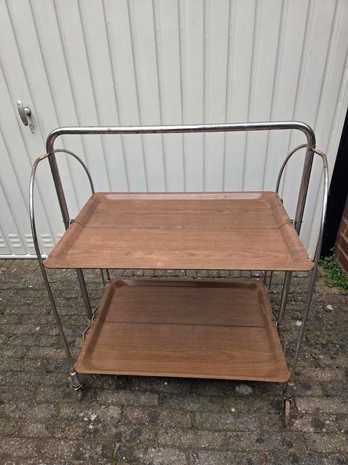 A2 vintage Gerlinol 40 serveerwagen trolley theewagen inklap, Antiek en Kunst, Antiek | Meubels | Tafels, Ophalen