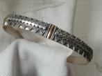 Balinese manchet armband  - sterling zilver met goud, Sieraden, Tassen en Uiterlijk, Armbanden, Verzenden, Zo goed als nieuw, Zilver