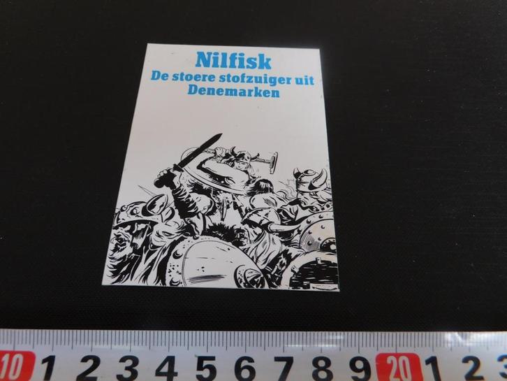 sticker NILFISK De stoere stofzuiger uit Denemarken, Verzamelen, Stickers, Zo goed als nieuw, Ophalen