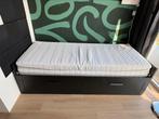 Bedbank met 2 matrassen Ikea brimnes, Ophalen, Tweepersoons, Zo goed als nieuw, 80 cm