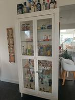 Witte Vitrinekast met Glazen Deuren, Huis en Inrichting, Kasten | Vitrinekasten, Ophalen, Met deur(en), Glas, 50 tot 100 cm