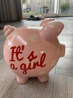 Roze spaarvarken 'It's a girl', Ophalen of Verzenden, Zo goed als nieuw, Steen, Aardewerk of Keramiek, Dier