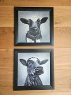 Schilderijtjes 4040 cm koeien, Minder dan 50 cm, Ophalen of Verzenden, Zo goed als nieuw, Minder dan 50 cm