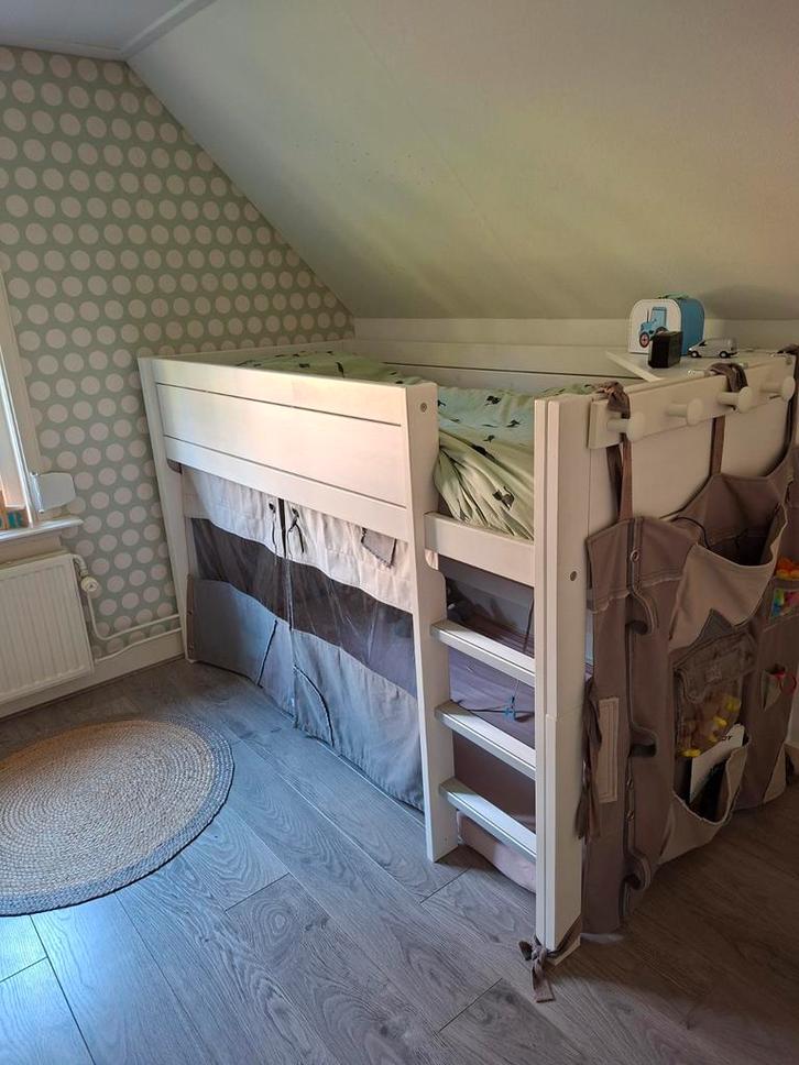 Lifetime Hoogslaper 129cm + Accessoires, Kinderen en Baby's, Kinderkamer | Stapelbedden en Hoogslapers, Gebruikt, Hoogslaper, Ophalen