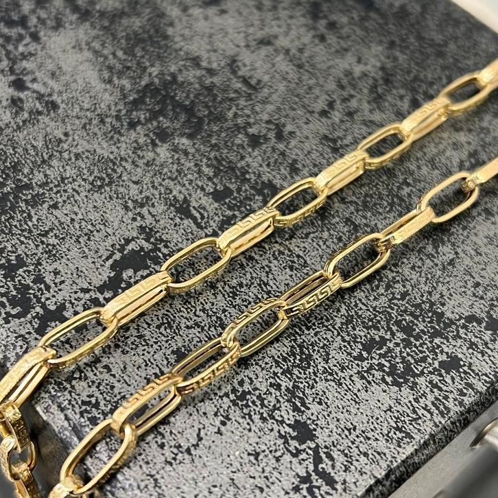 14k gouden ketting prachtig schakel versace model, Sieraden, Tassen en Uiterlijk, Kettingen, Zo goed als nieuw, Goud, Ophalen of Verzenden