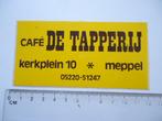 sticker oud Meppel cafe de TAPPERIJ bier retro kerkplein 10, Verzamelen, Stickers, Verzenden, Zo goed als nieuw, Bedrijf of Vereniging