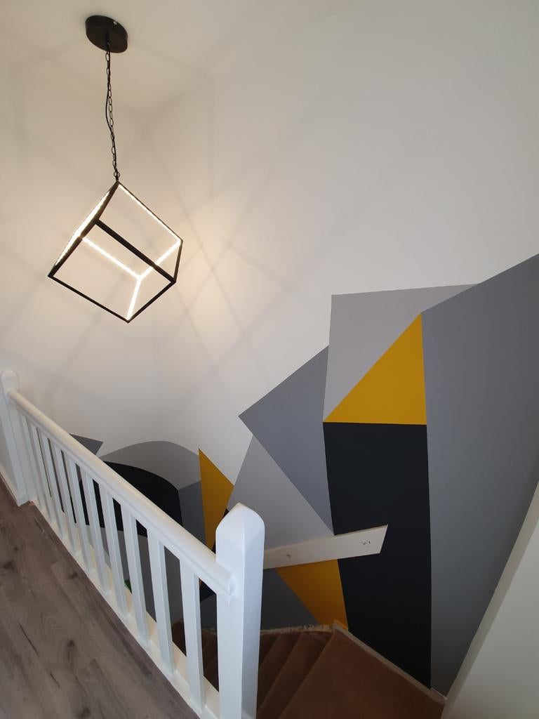 Moderne Kubus Hanglamp, Ophalen, Zo goed als nieuw, Metaal, Modern