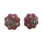 Kastknoppen Vintage Stijl Roze met Stipjes 3.5 cm 6 stuks, Doe-het-zelf en Verbouw, Hang- en Sluitwerk, Ophalen of Verzenden, Zo goed als nieuw