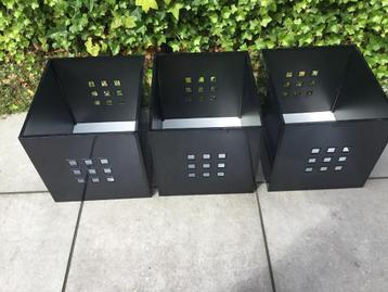 3x kunststof inzetbak voor Kallax kast zwart beschikbaar voor biedingen