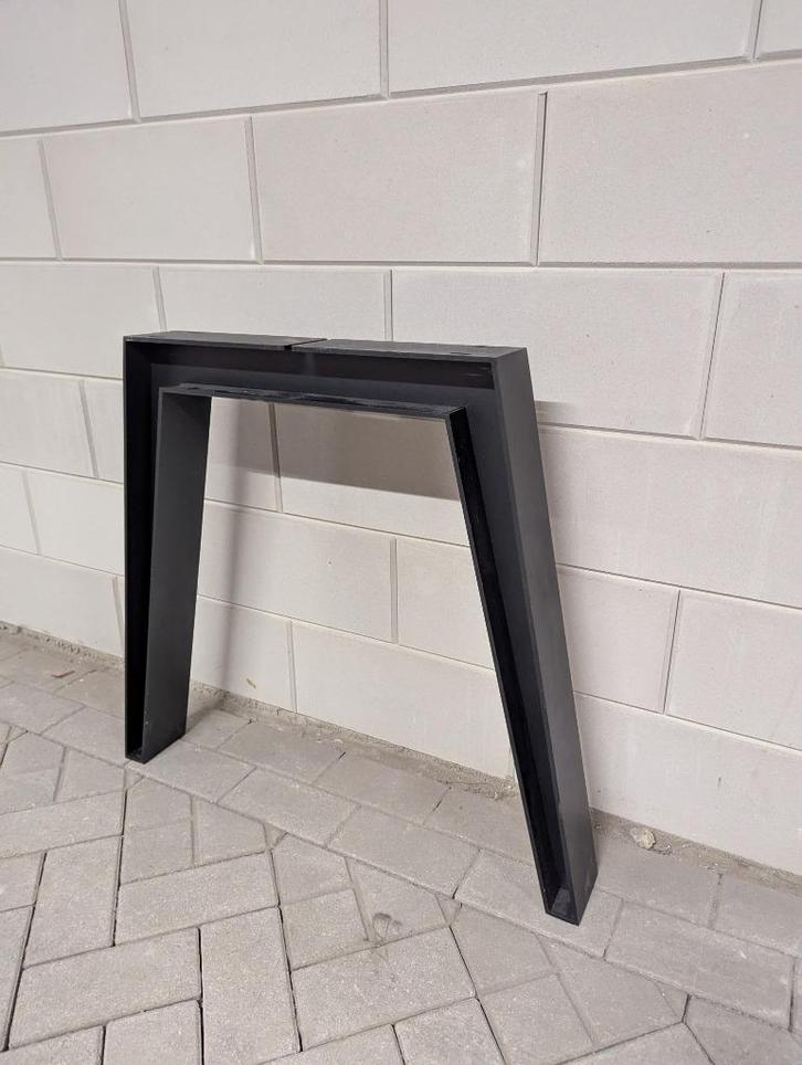 Stalen tafelpoten zwart – industrieel onderstel – set van 2, Huis en Inrichting, Tafelonderdelen, Gebruikt, Tafelpoot, 200 cm of meer