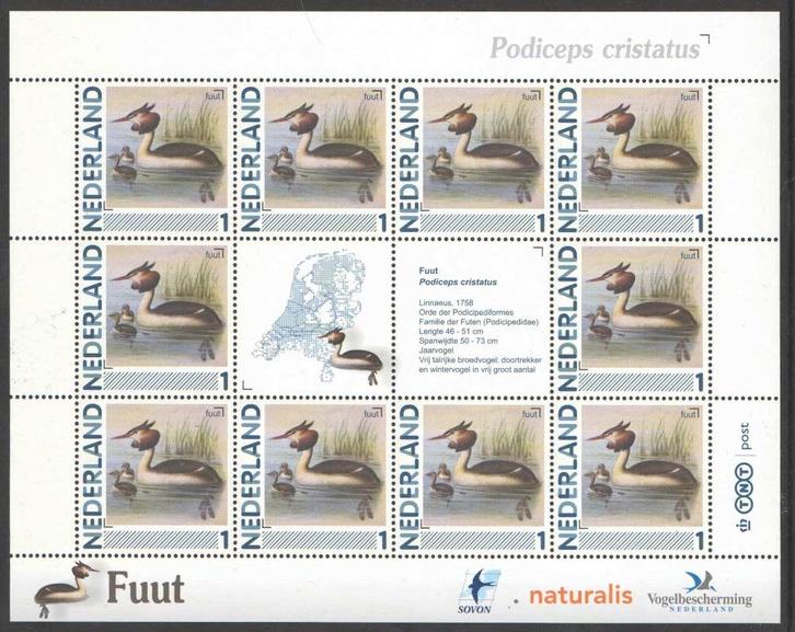 Postzegels Vogels in Nederland: Fuut, Postzegels en Munten, Postzegels | Nederland, Postfris, Na 1940, Ophalen of Verzenden