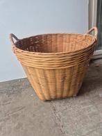 Vintage Riet Mand met Handvatten, Huis en Inrichting, Gebruikt, Mand, Ophalen of Verzenden, Riet
