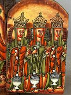 251111  Oud Afrikaans handbeschilderde icoon uit Ethiopie, Antiek en Kunst, Ophalen of Verzenden