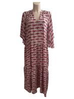 Sissel Edelbo maxi jurk roze/beige one size, Kleding | Dames, Jurken, Maat 38/40 (M), Zo goed als nieuw, Roze, Onder de knie