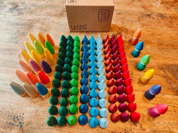 Grapat Nins kabouters tomtens mandala, Kinderen en Baby's, Speelgoed | Houten speelgoed, Zo goed als nieuw, Overige typen, Ophalen of Verzenden