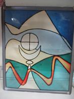 Raamhanger glas in lood, gestileerd met vis met ophangogen, Antiek en Kunst, Curiosa en Brocante, Ophalen of Verzenden