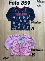 Longsleeve meisje maat 68 zgan vingino cakewalk, Kinderen en Baby's, Babykleding | Maat 68, Meisje, Ophalen of Verzenden, Zo goed als nieuw
