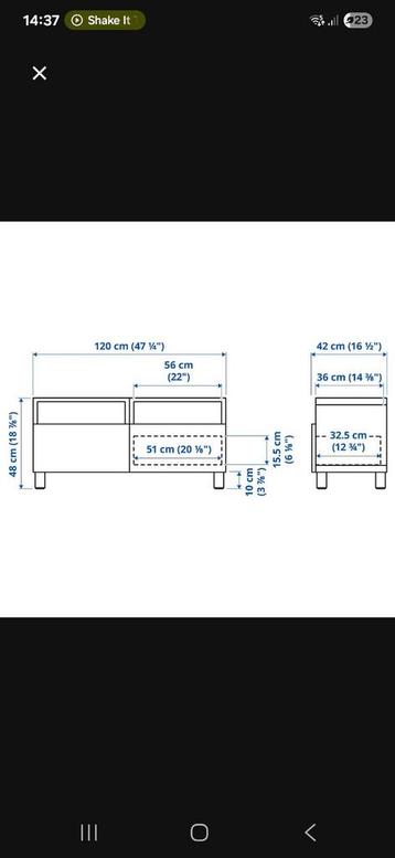 Besta tv meubel 120*42*38cm - afbeelding 2