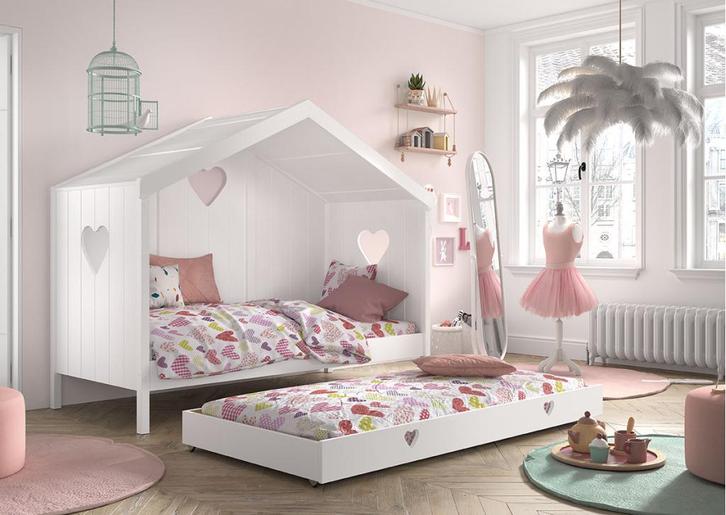Amori huisbed (dicht) - 90x200 - Wit, Kinderen en Baby's, Kinderkamer | Bedden