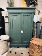 Brocante biedermeier meidenkast linnenkast buffetkast groen, Ophalen, 100 tot 150 cm, 200 cm of meer, Zo goed als nieuw