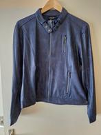 ONE TWO LUXZUZ JACKET ATHEA COATED SUEDE NIGHT BLUE MAAT L, Blauw, Maat 42/44 (L), Nieuw, Ophalen of Verzenden