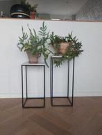 2x Hoge Plantentafel/Zuil Marmer Blad, Ophalen, Overige materialen, Minder dan 55 cm, Vierkant