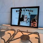 Vintage black&White whisky mancave/café spiegel, €25,00., Antiek en Kunst, Minder dan 100 cm, Minder dan 50 cm, Ophalen of Verzenden