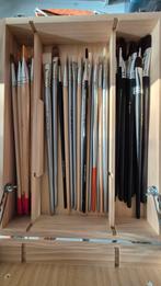 Schilderskistje met diverse penselen/kwasten, Ophalen of Verzenden, Gebruikt, Penseel of Kwast