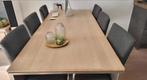 Eettafel (eiken) met 6 stoelen - Bijenkorf kwaliteit, Huis en Inrichting, Tafels | Eettafels, Gebruikt, Vijf personen of meer