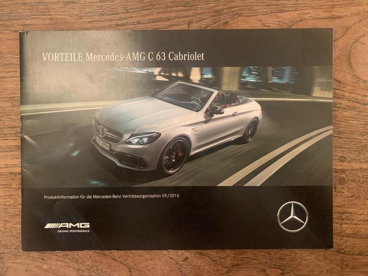 Product info brochure Mercedes-AMG C 63 cabriolet A205 2016, Boeken, Auto's | Folders en Tijdschriften, Nieuw, Mercedes, Ophalen of Verzenden