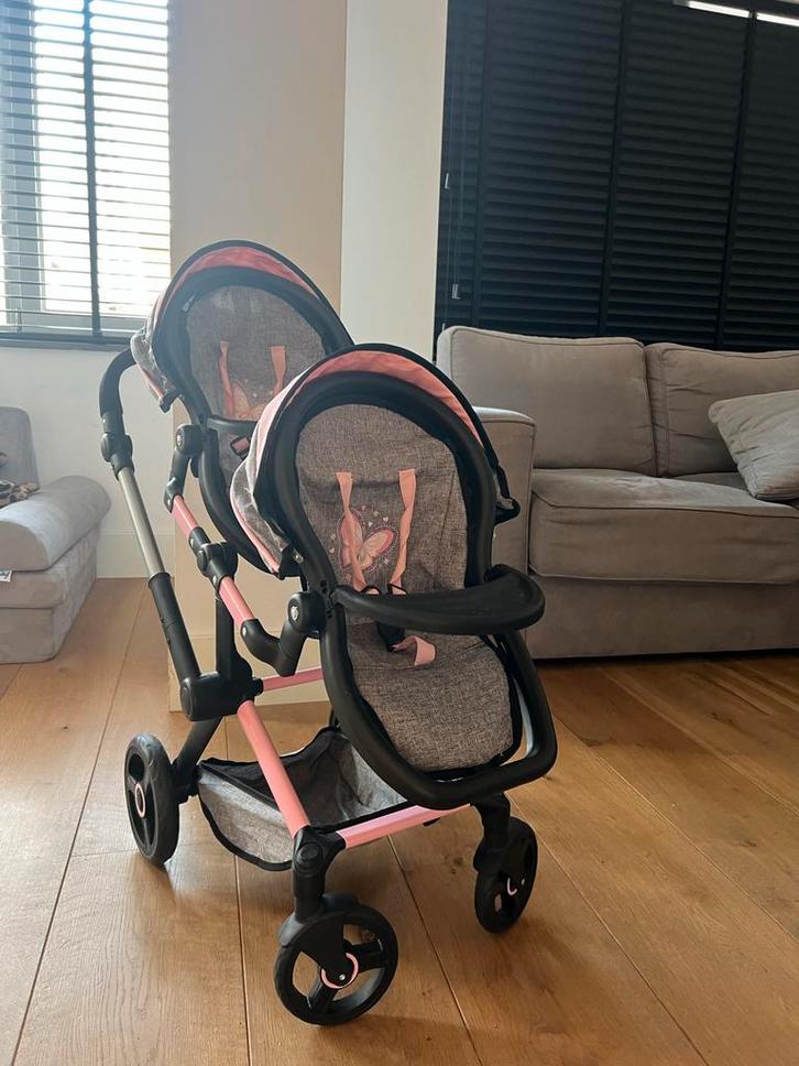 Xeo Duo Tweeling Kinderpoppenwagen, Kinderen en Baby's, Speelgoed | Poppen, Zo goed als nieuw, Babypop, Ophalen