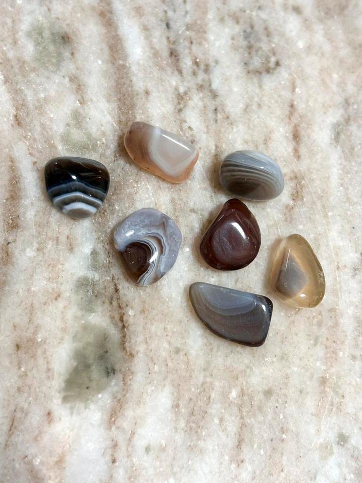 Set botswana agaat, Verzamelen, Mineralen en Fossielen, Ophalen of Verzenden