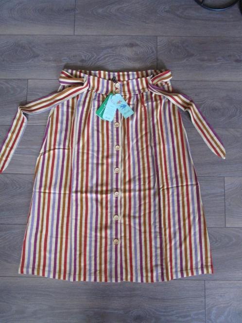 Nieuwe King Louie Lola Button Skirt Cassava Stripe maat 44, Kleding | Dames, Rokken, Nieuw, Maat 42/44 (L), Overige kleuren, Onder de knie