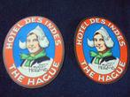 Hotel des Indes. Den Haag. 2 Kofferlabels. Willy Sluiter., Ophalen of Verzenden, Zo goed als nieuw, Overige typen