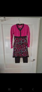 Tom-Du setje: jurk + legging in roze/bruin maat 158/164, Meisje, Ophalen of Verzenden, Zo goed als nieuw, Setje