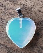 DB43 Ketting hanger opaliet hartje 20x20mm, Nieuw, Steen of Mineraal, Hart, Met edelsteen