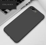 Liquid Silicone Backcover+9H screenprotector i7+/8+_ Zwart, Verzenden, Nieuw, IPhone 7 Plus, Hoesje of Tasje