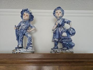 Delfts Blauwe Beeldjes - Jongen en Meisje beschikbaar voor biedingen