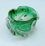 Val Saint Lambert groene Sommerso kern kristallen asbak 1950, Antiek en Kunst, Ophalen of Verzenden