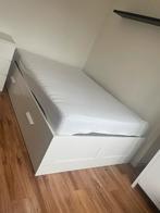 Ikea Brimnes Bed 140x200, Ophalen, Wit, Tweepersoons, 140 cm