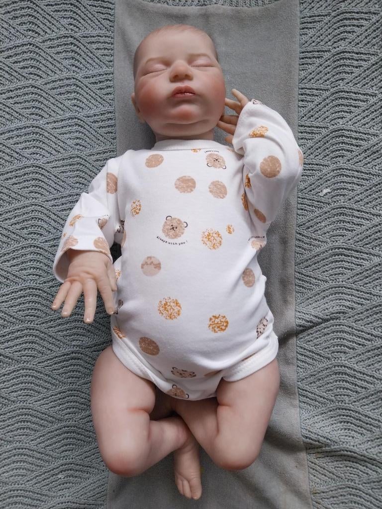 Rompertje Biorganic berenkop bruin en oranje maat 50 NIEUW, Nacht- of Onderkleding, Jongetje of Meisje, Junior Company, Nieuw