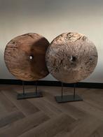 Houten decoratiewielen op standaard, Ophalen, Gebruikt