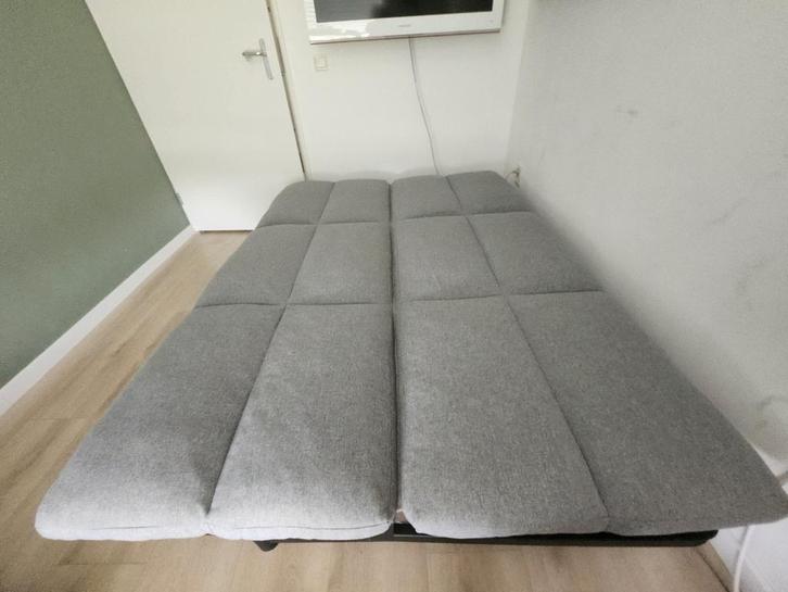 Slaapbank - 140x200 cm zwart grijs, Huis en Inrichting, Slaapkamer | Slaapbanken, Gebruikt, 140 cm, 200 cm, Twijfelaar, Grijs